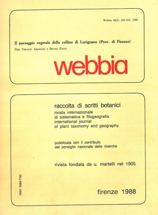 Il paesaggio vegetale delle colline di Lucignano (Prov. di Firenze) - Pier Virgilio Arrigoni - copertina
