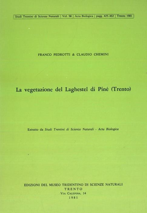 La vegetazione dei Laghestel di Piné (Trento) - Franco Pedrotti - copertina