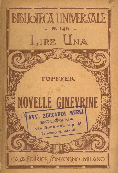 Novelle ginevrine - La biblioteca di mio zio - Il colle d'Anterne - Il lago di Gers - Rodolphe Töpffer - copertina
