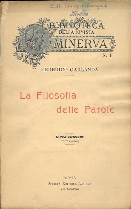 La Filosofia delle Parole - Federico Garlanda - copertina