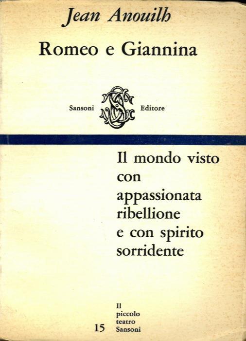 Romeo e Giannina - Jean Anouilh - copertina