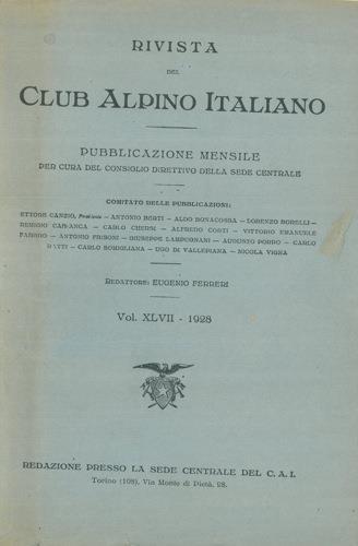Rivista del Club Alpino Italiano. Pubblicazione mensile - Eugenio Ferreri - copertina