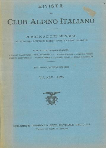 Rivista del Club Alpino Italiano. Pubblicazione mensile - Eugenio Ferreri - copertina