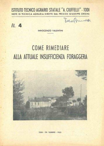 Come rimediare alla attuale insufficenza foraggera - copertina