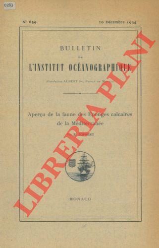Aperu de la faune des Eponges calcaires de la Méditerranée