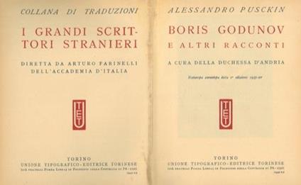 Boris Godunov e altri racconti. A cura della Duchessa d'Andria - Aleksandr Puskin - copertina