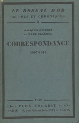 Correspondance 1907-1914 - copertina