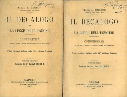 Il decalogo o la legge dell'uomo-Dio. Conferenze dette nella chiesa metropolitana di Besancon - Louis Besson - copertina