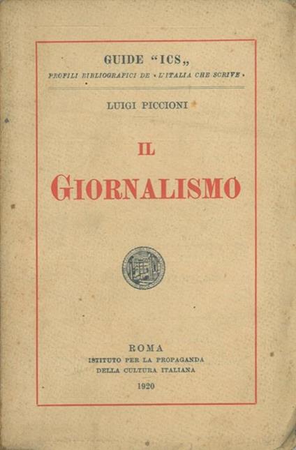 Il giornalismo - Luigi Piccioni - copertina