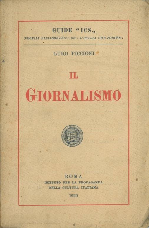 Il giornalismo - Luigi Piccioni - copertina