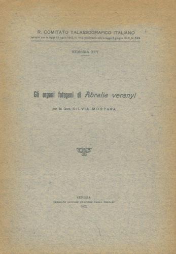 Gli organi fotogeni di Abralia veranyi - Silvia Mortara - copertina