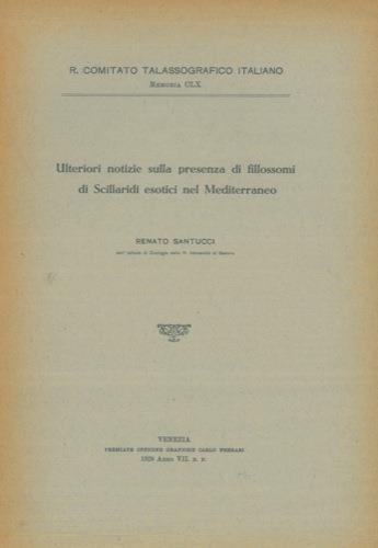 Ulteriori notizie sulla presenza di fillossomi di Scillaridi esotici nel Mediterraneo - Renato Santucci - copertina