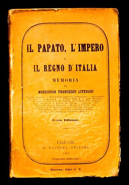 Il papato, l'impero e il regno d'Italia - Francesco Liverani - copertina