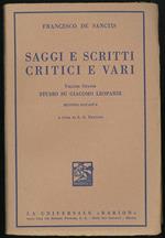 Saggi e scritti critici e vari. Volume VIII Studio su Giacomo Leopardi