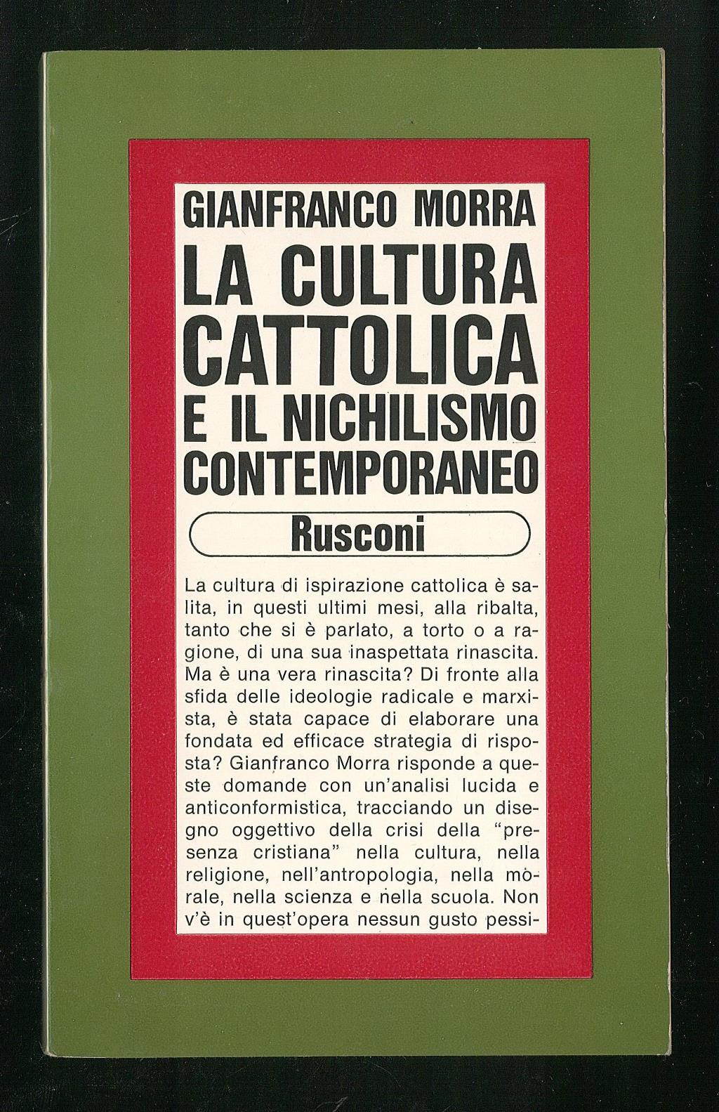 La cultura cattolica e il nichilismo contemporaneo