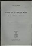 Relazioni tra la letteratura italiana e la letteratura francese - Carlo Pellegrini - copertina