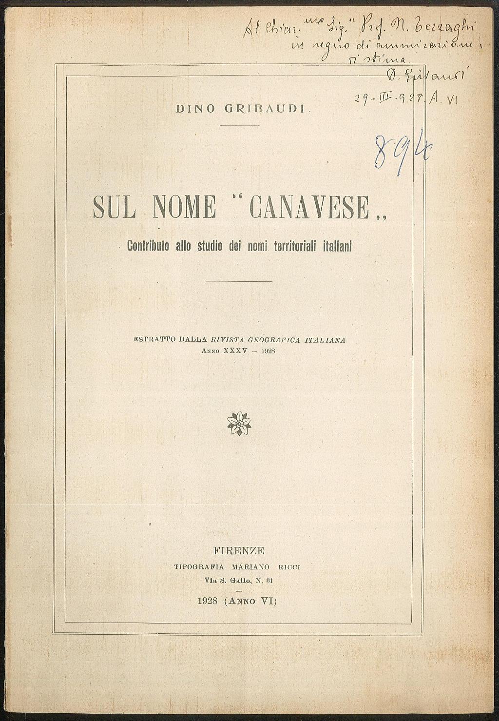 Sul nome Canavese