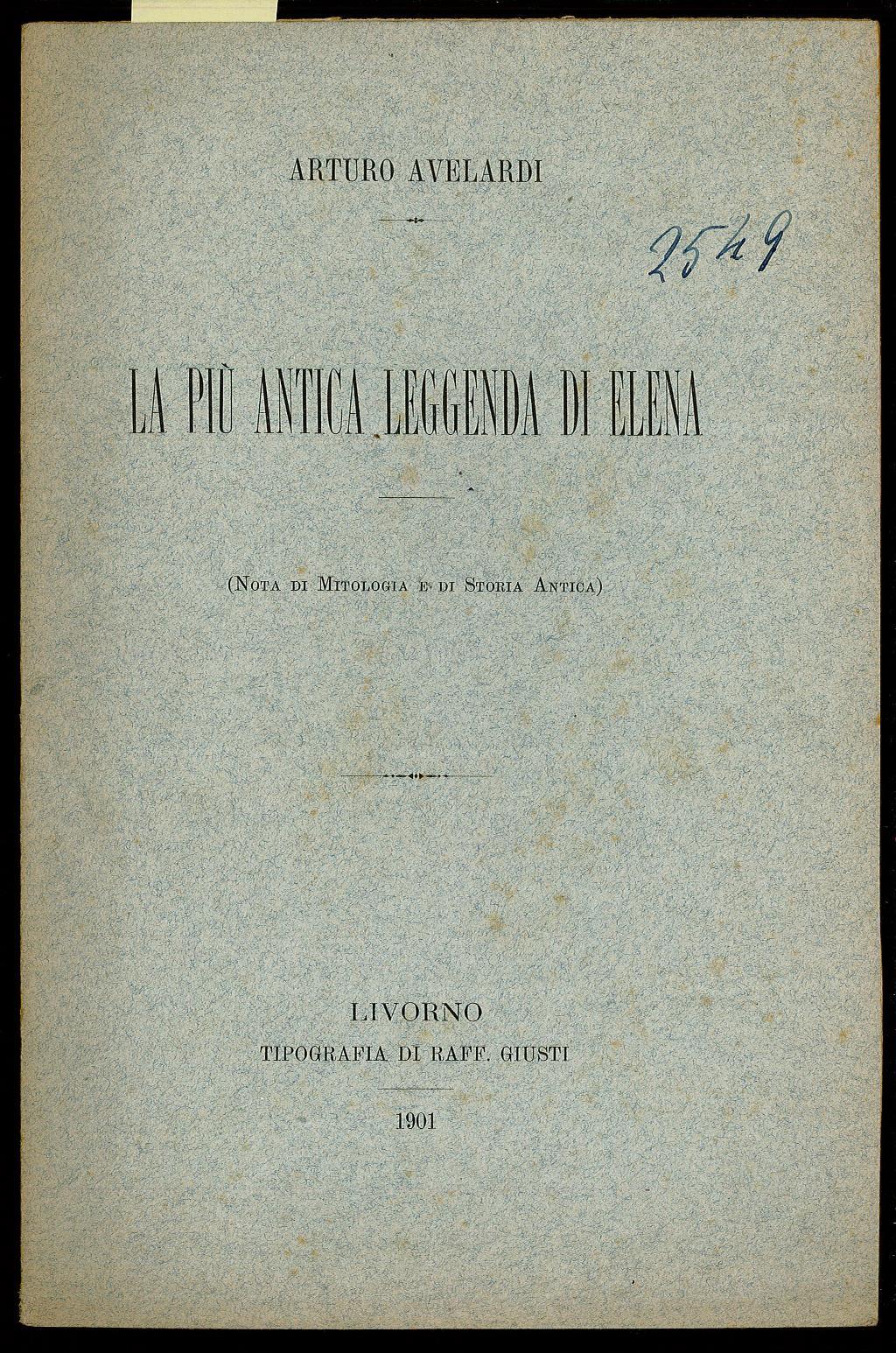 La più antica leggenda di Elena