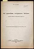 AD QUOSDAM SCRIPTORES LATINOS (observationum criticarum ramenta) - Matteo Galdi - copertina