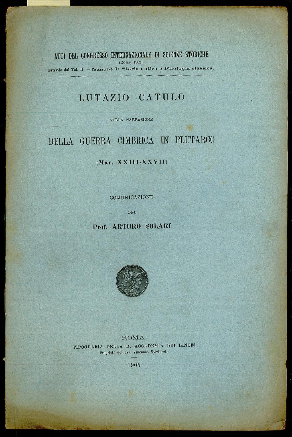 Lutazio Catulo nella narrazione della guerra cimbrica in Plutarco