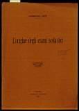 L' origine degli esami scolastici - Lionello Levi - copertina