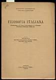 FILOSOFIA ITALIANA (Prolusione al Corso Universitario di Filosofia Teoretica dell’anno 1934-35)
