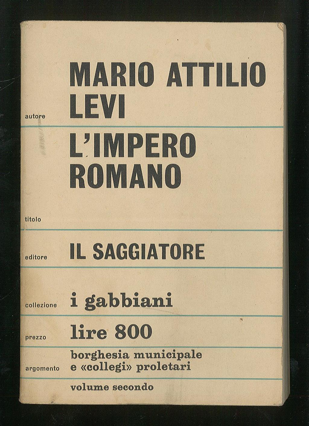 L' Impero Romano. Volume secondo