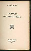 Apologia del positivismo - Giuseppe Tarozzi - copertina