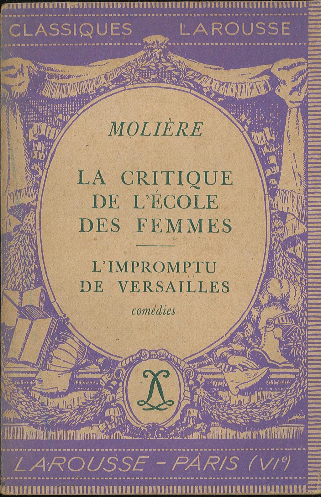 La critique de l'ecole des femme L'impromptu de Versailles