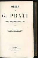 Opere di G. Prati - Giovanni Prati - copertina