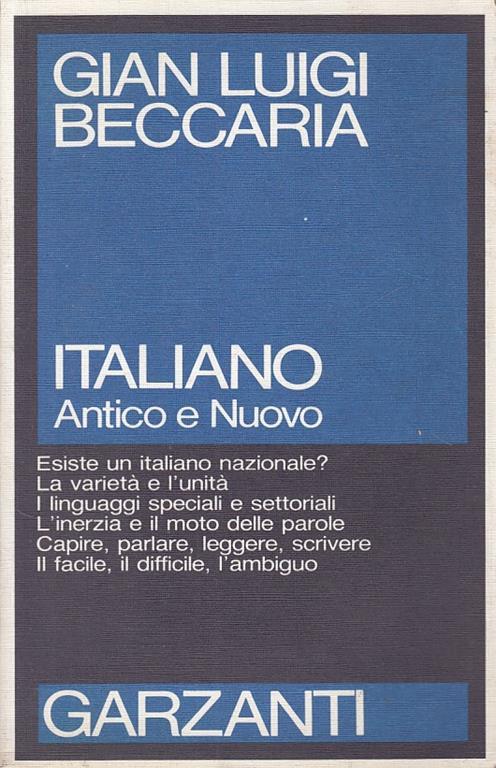 Italiano - Gian Luigi Beccaria - copertina