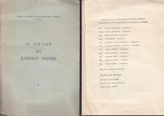 In Onore di Amedeo Maiuri - copertina