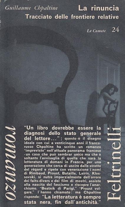 La Rinuncia Tracciato Frontiere - Guillaume Chpaltine - copertina