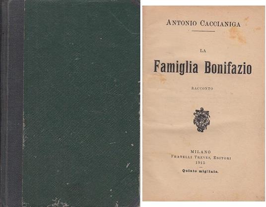 Famiglia Bonifazio - Antonio Caccianiga - copertina