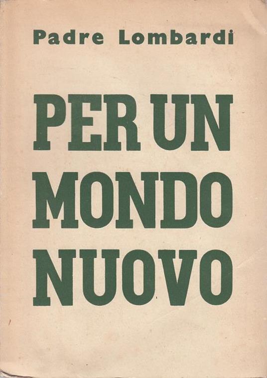 Per Un Mondo Nuovo - copertina