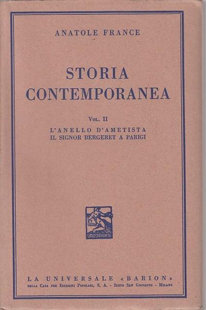 Storia Contemporanea Vol.Ii - Anatole France - copertina