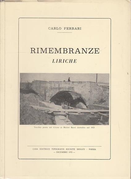 Rimembranze Liriche - Carlo Ferrari - copertina