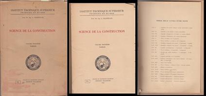 Science De La Construction Troisieme Tables - Prof. Dr - copertina
