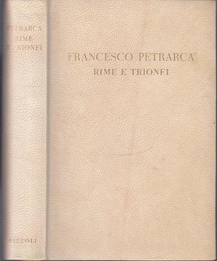 Rime E Trionfi - Francesco Petrarca - copertina