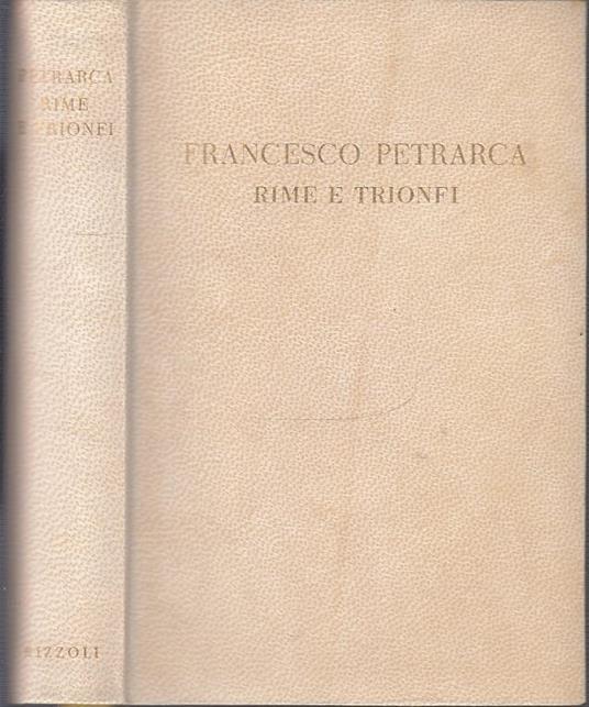 Rime E Trionfi - Francesco Petrarca - copertina