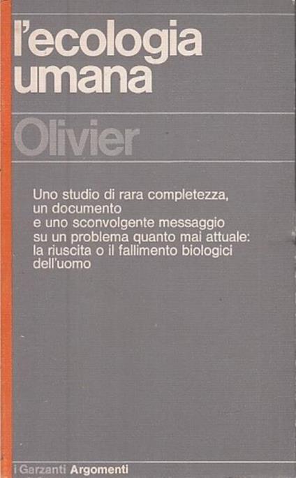 L' Ecologia Umana - Olivier - copertina