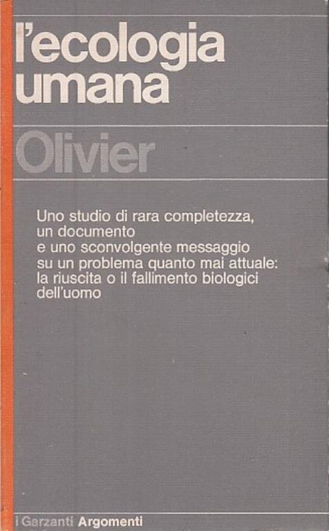 L' Ecologia Umana - Olivier - copertina