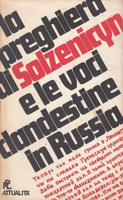 Preghiera Solzenicyn Paradosso Voci Clandestine - copertina