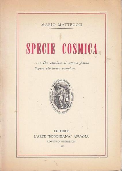 Specie Cosmica - Mario Matteucci - copertina