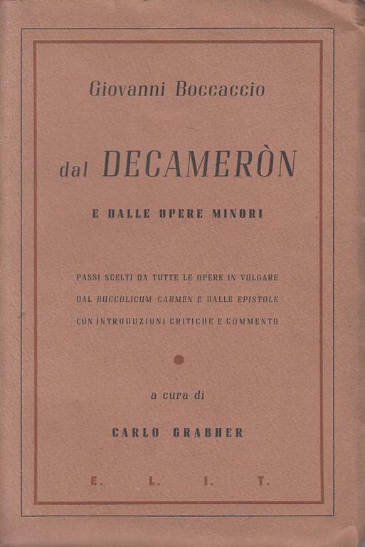 Giovanni Boccaccio Dal Decameron - Grabher - Elit - Carlo Grabher - copertina