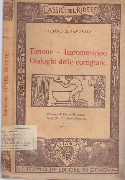 Timone Icaromenippo Cortigiane - Di Samosata - Formiggini - Luciano di Samosata - copertina
