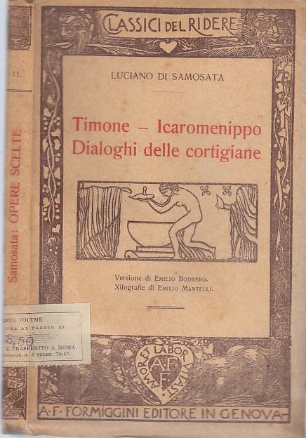 Timone Icaromenippo Cortigiane - Di Samosata - Formiggini - Luciano di Samosata - copertina