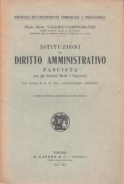 Istituzioni Di Diritto Amministrativo Fascista - copertina