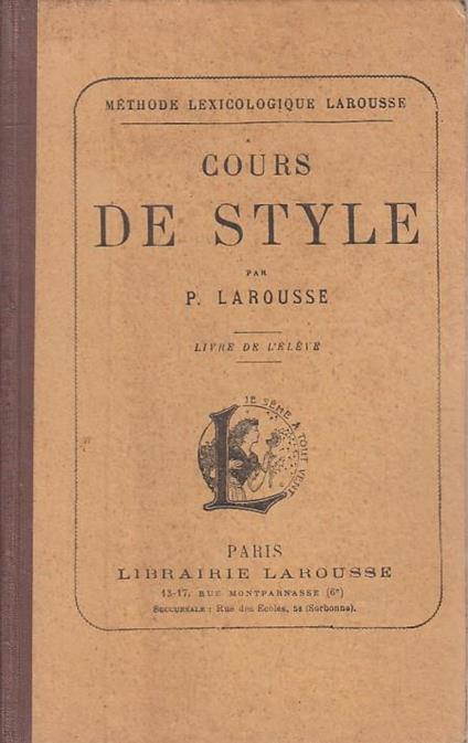 Cours De Style In Francese - Pierre Larousse - copertina
