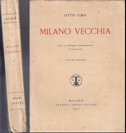 Milano Vecchia Con Disegni - Otto Cima - copertina